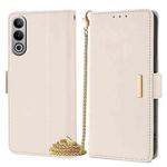 For OnePlus Nord CE4 5G Crossbody Chain Leather Phone Case(White)