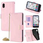 For ZTE Kantan Sumaho 4 A402ZT Crossbody Chain Leather Phone Case(Pink)