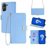 For ASUS Zenfone 9 / 9Z Crossbody Chain Leather Phone Case(Blue)