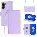 For ASUS Zenfone 9 / 9Z Crossbody Chain Leather Phone Case(Purple)
