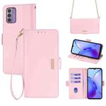 For Nokia G42 4G Crossbody Chain Leather Phone Case(Pink)