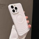 For iPhone 15 Pro Max Wave Texture PC Shockproof Phone Case(White)