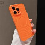 For iPhone 15 Pro Wave Texture PC Shockproof Phone Case(Orange)