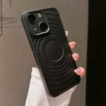 For iPhone 15 Wave Texture PC Shockproof Phone Case(Black)