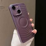 For iPhone 15 Wave Texture PC Shockproof Phone Case(Purple)