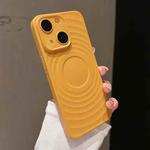 For iPhone 14 Wave Texture PC Shockproof Phone Case(Khaki)