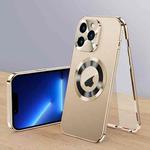 For iPhone 13 Pro Magnetic HD Tempered Glass Phone Case(Gold)