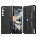 For Samsung Galaxy Z Fold5 5G PC Foldable Shockproof Leather Phone Case with Stylus(Black)