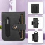 For Samsung Galaxy Z Flip5 5G PC Foldable Shockproof Leather Phone Case with Stylus(Black)