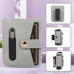 For Samsung Galaxy Z Flip5 5G PC Foldable Shockproof Leather Phone Case with Stylus(Grey)