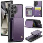 For Samsung Galaxy S24 Ultra 5G JEEHOOD J05 Business Magnetic Style RFID Leather Phone Case(Purple)