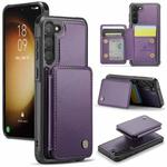 For Samsung Galaxy S23+ 5G JEEHOOD J05 Business Magnetic Style RFID Leather Phone Case(Purple)