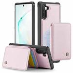 For Samsung Galaxy Note10 5G JEEHOOD J05 Business Magnetic Style RFID Leather Phone Case(Pink)