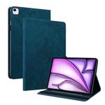 For iPad Air 11 2024 Butterfly Flower Embossed Leather Tablet Case(Blue)