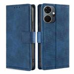 For Itel P55+ 4G Skin Feel Crocodile Magnetic Clasp Leather Phone Case(Blue)