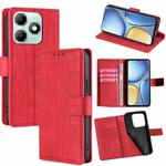 For itel A90 4G Skin Feel Crocodile Magnetic Clasp Leather Phone Case(Red)