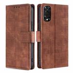 For TCL 505 4G Skin Feel Crocodile Magnetic Clasp Leather Phone Case(Brown)