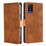 For TCL 501 4G Skin Feel Crocodile Magnetic Clasp Leather Phone Case(Brown)