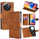 For TCL 60R 5G Skin Feel Crocodile Magnetic Clasp Leather Phone Case(Brown)