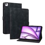 For iPad Air 13 2024 Lily Embossed Leather Smart Tablet Case(Black)