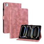 For iPad Pro 11 2024 Lily Embossed Leather Smart Tablet Case(Pink)