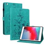 For iPad mini 5 / 4 / 3 / 2 / 1 Lily Embossed Leather Smart Tablet Case(Green)