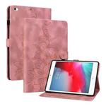 For iPad mini 5 / 4 / 3 / 2 / 1 Lily Embossed Leather Smart Tablet Case(Pink)