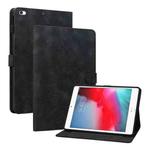 For iPad mini 5 / 4 / 3 / 2 / 1 Lily Embossed Leather Smart Tablet Case(Black)