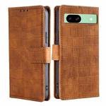 For Google Pixel 8a Skin Feel Crocodile Magnetic Clasp Leather Phone Case(Brown)