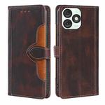 For Itel A50 4G Skin Feel Magnetic Buckle Leather Phone Case(Brown)