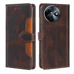 For Itel S24 4G Skin Feel Magnetic Buckle Leather Phone Case(Brown)