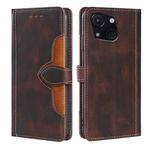 For Itel A50C 4G Skin Feel Magnetic Buckle Leather Phone Case(Brown)