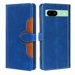 For Google Pixel 8a Skin Feel Magnetic Buckle Leather Phone Case(Blue)