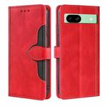 For Google Pixel 8a Skin Feel Magnetic Buckle Leather Phone Case(Red)