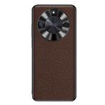 For Honor X50 Genuine Leather Litchi Texture Phone Case(Coffee)