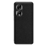 For Honor 90 Genuine Leather Litchi Texture Phone Case(Black)