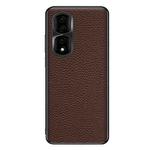 For Honor 90 Pro Genuine Leather Litchi Texture Phone Case(Coffee)