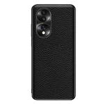 For Honor 70 Genuine Leather Litchi Texture Phone Case(Black)