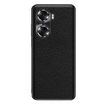 For Honor 60 Pro Genuine Leather Litchi Texture Phone Case(Black)
