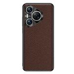 For Huawei Pura 70 Pro / 70 Pro+ Genuine Leather Litchi Texture Phone Case(Coffee)
