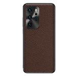 For Huawei P40 Pro Genuine Leather Litchi Texture Phone Case(Coffee)