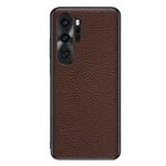 For Huawei P30 Pro Genuine Leather Litchi Texture Phone Case(Coffee)