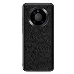 For Huawei Mate 40 Pro Genuine Leather Litchi Texture Phone Case(Black)