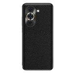 For Huawei nova 10 Pro Genuine Leather Litchi Texture Phone Case(Black)