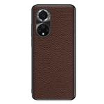 For Huawei nova 9 Genuine Leather Litchi Texture Phone Case(Coffee)