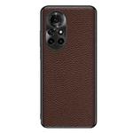 For Huawei nova 8 Pro Genuine Leather Litchi Texture Phone Case(Coffee)