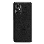 For Huawei nova 8 Genuine Leather Litchi Texture Phone Case(Black)