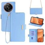 For Realme GT5 Pro 5G Crossbody Chain Leather Phone Case(Blue)