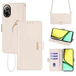 For Realme C67 4G Crossbody Chain Leather Phone Case(White)