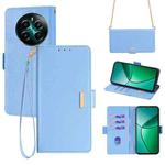 For Realme 12+ 5G Crossbody Chain Leather Phone Case(Blue)